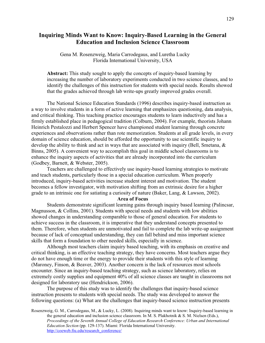 Inquiring Minds Want to Know: Inquiry-Based Learning in the General Education and Inclusion Science Classroom