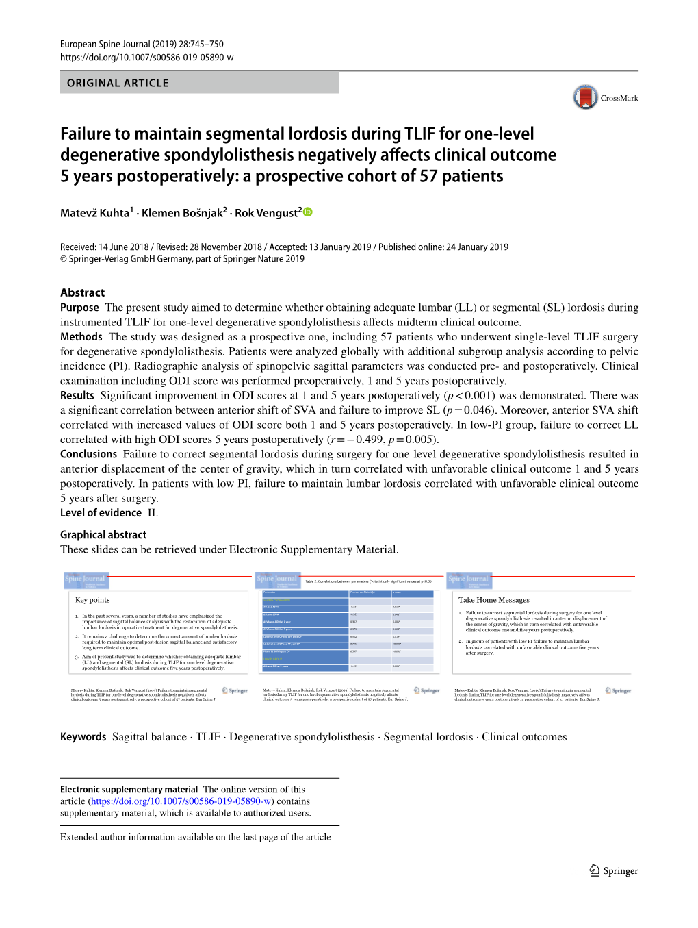 Failure to Maintain Segmental Lordosis During TLIF for One-Level