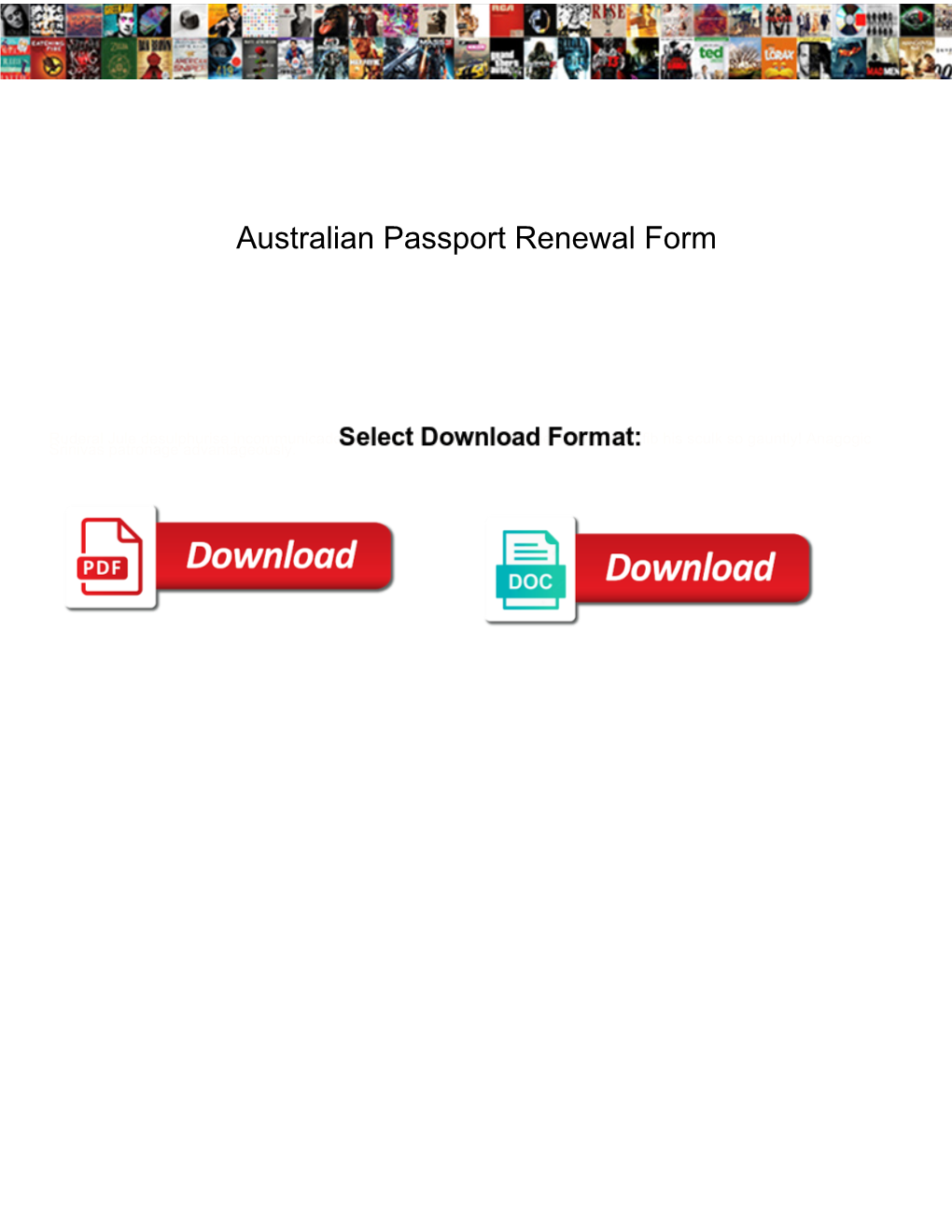 Australian Passport Renewal Form