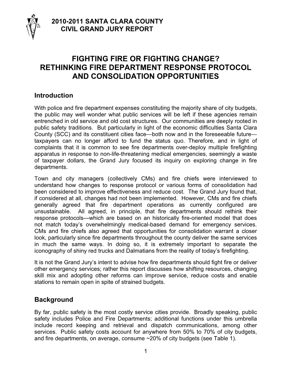 Rethinking Fire Department Response Protocol and Consolidation Opportunities