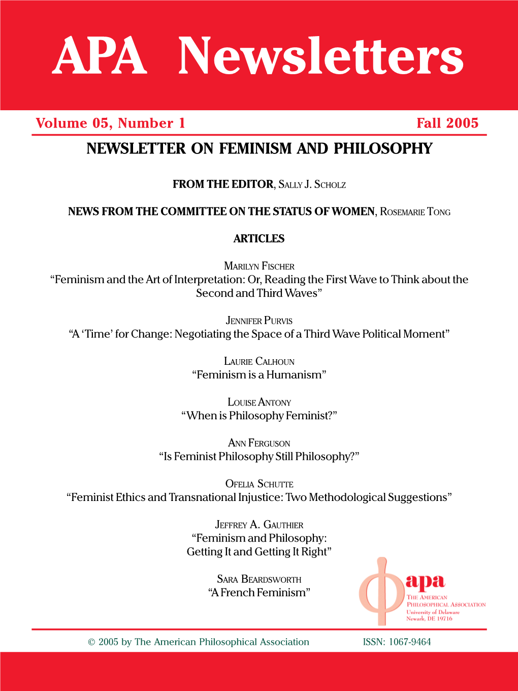 Feminism & Philosophy Vol.5 No.1