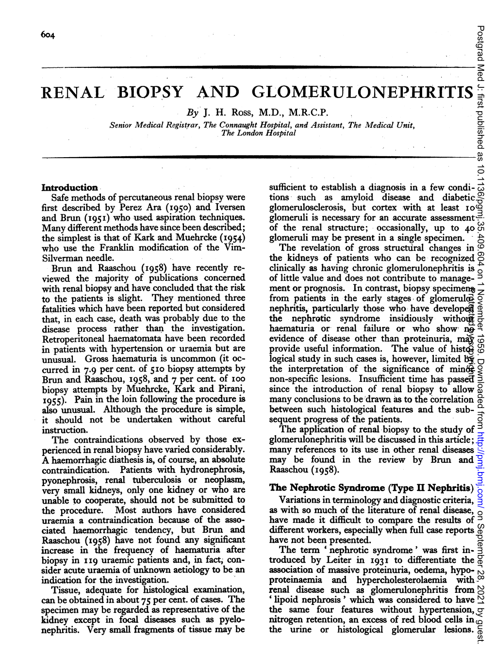 RENAL BIOPSY and GLOMERULONEPHRITIS by J