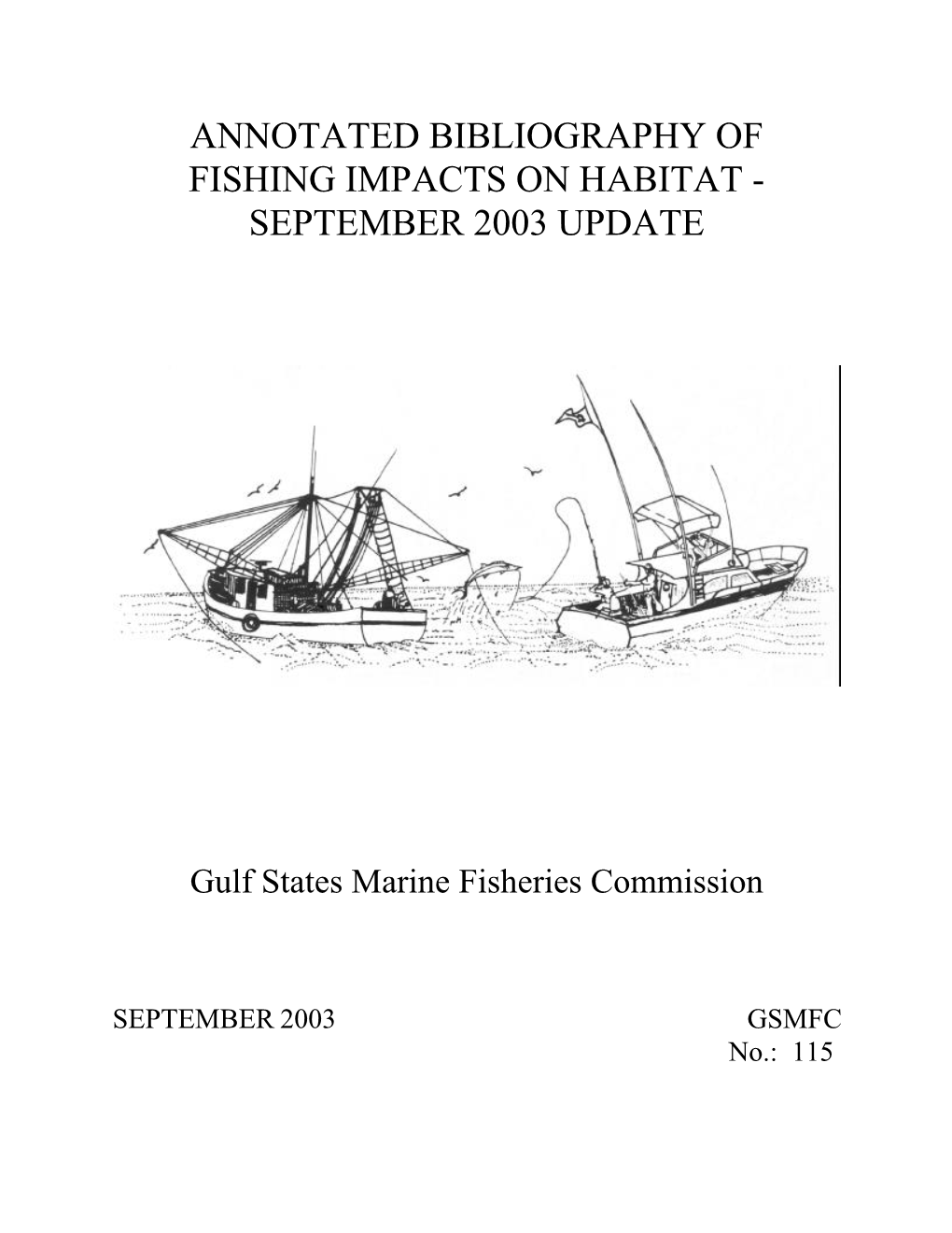 Annotated Bibliography of Fishing Impacts on Habitat - September 2003 Update