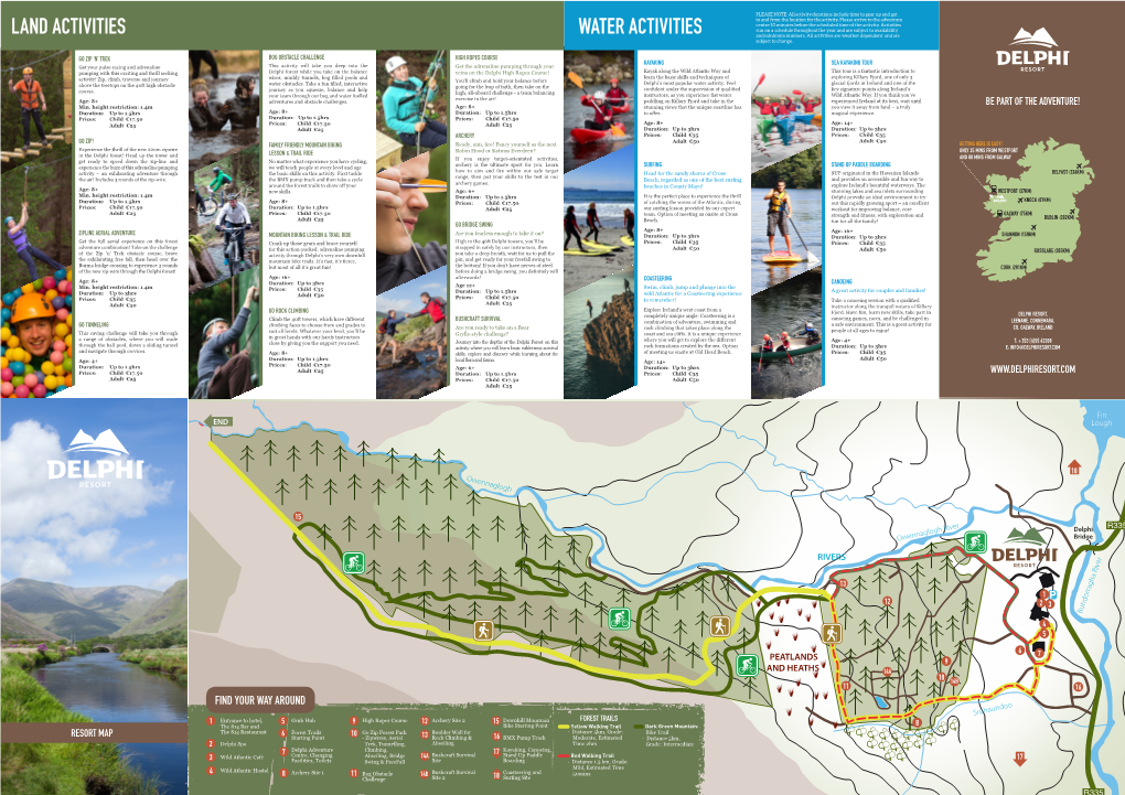 LAND ACTIVITIES WATER ACTIVITIES and Minimum Numbers