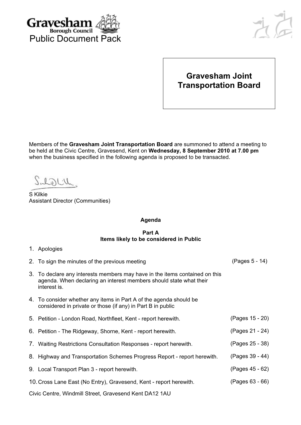 (Public Pack)Agenda Document for Gravesham Joint Transportation
