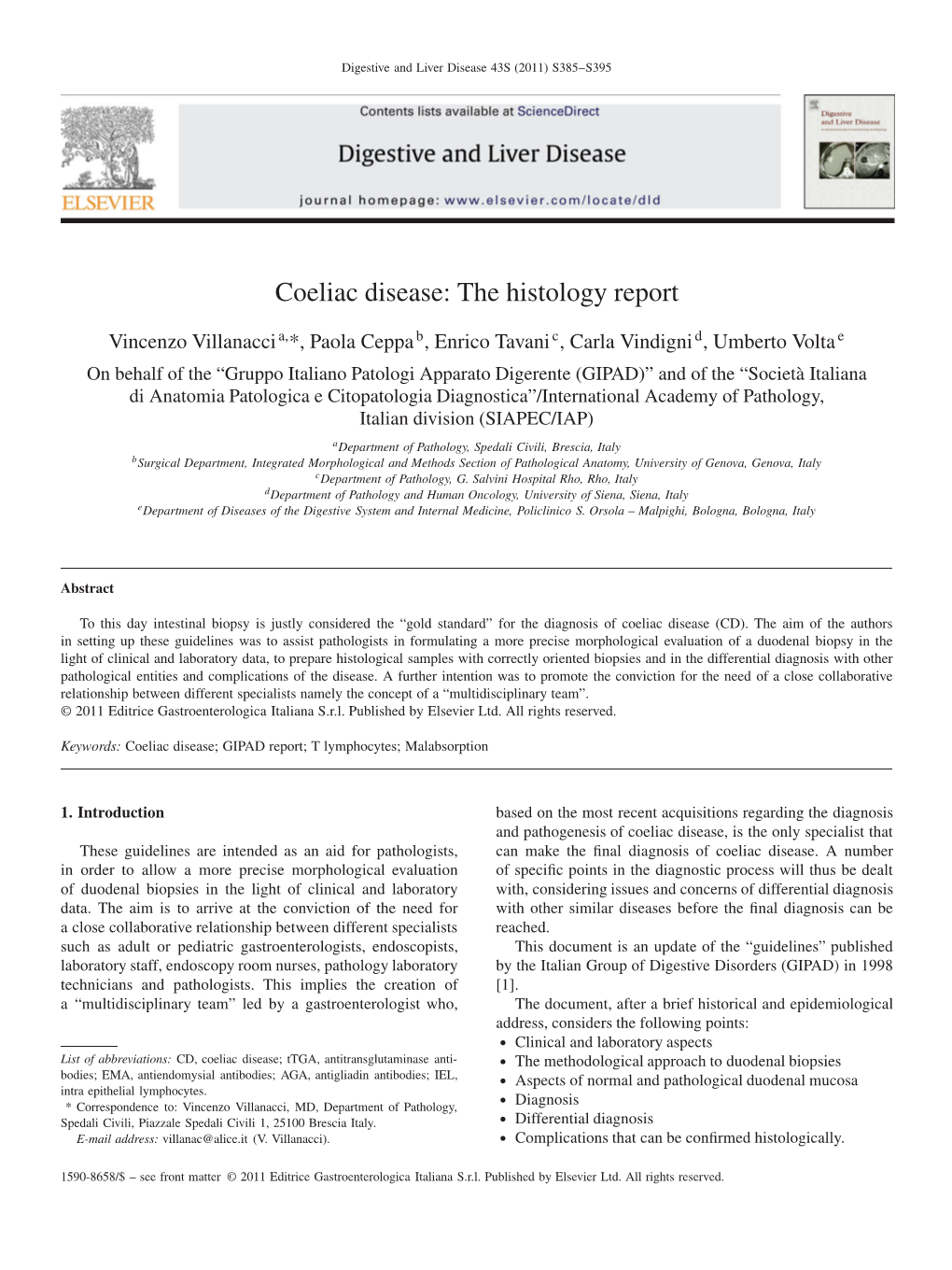 Coeliac Disease: the Histology Report