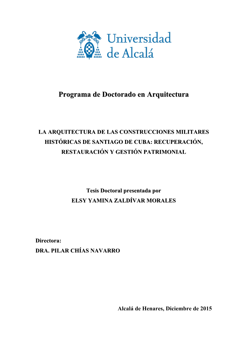 Programa De Doctorado En Arquitectura