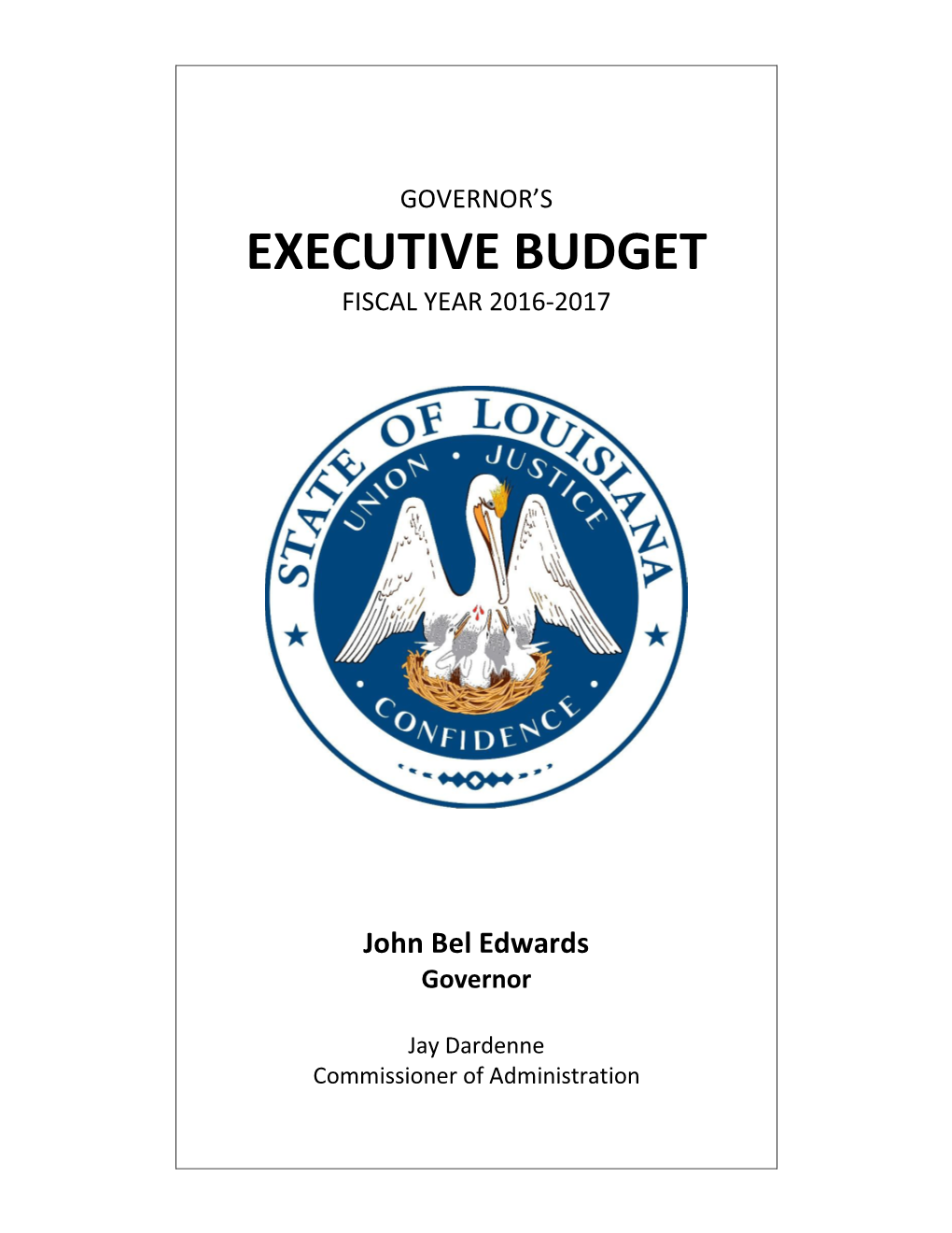 Executive Budget Fiscal Year 2016-2017