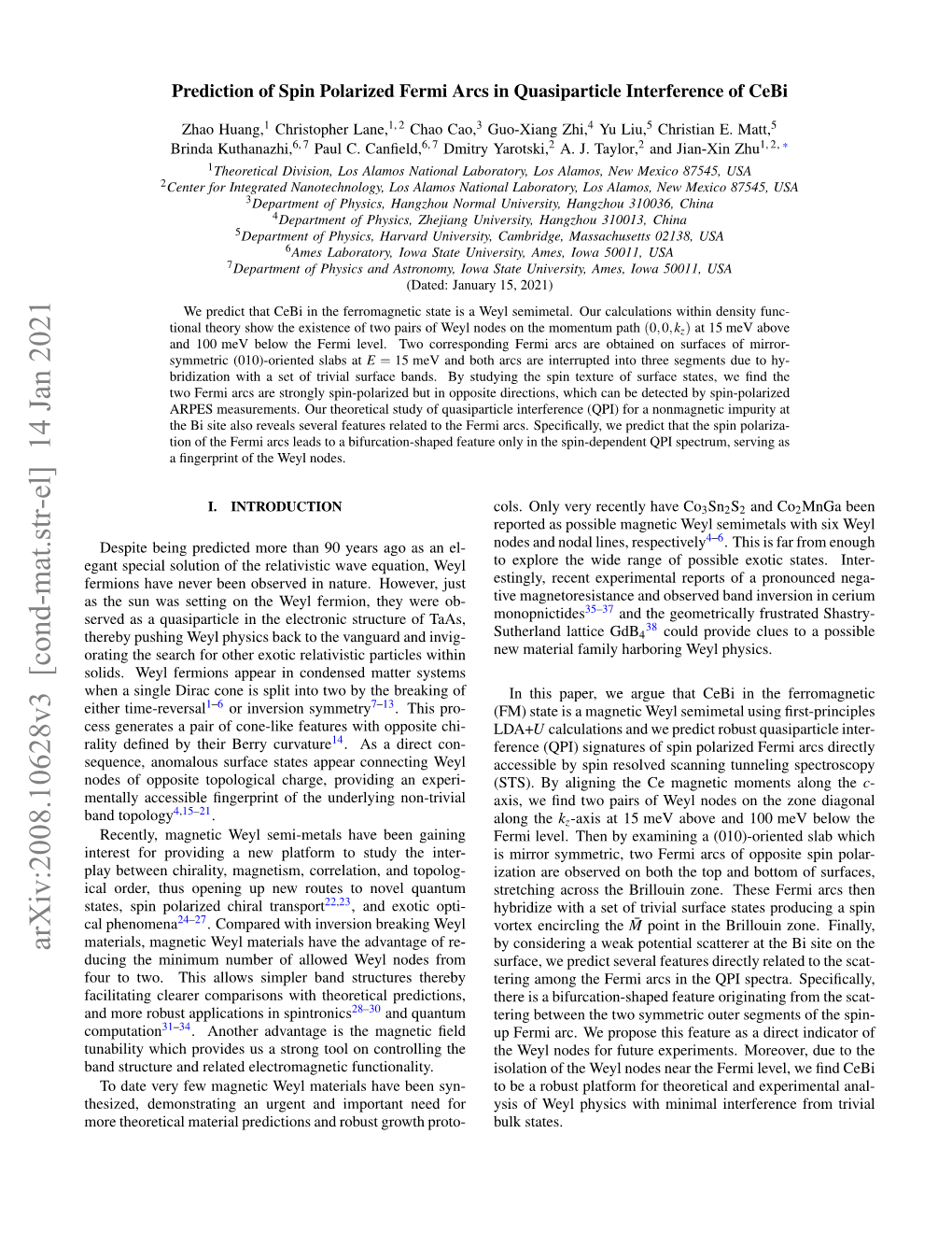 Arxiv:2008.10628V3 [Cond-Mat.Str-El] 14 Jan 2021