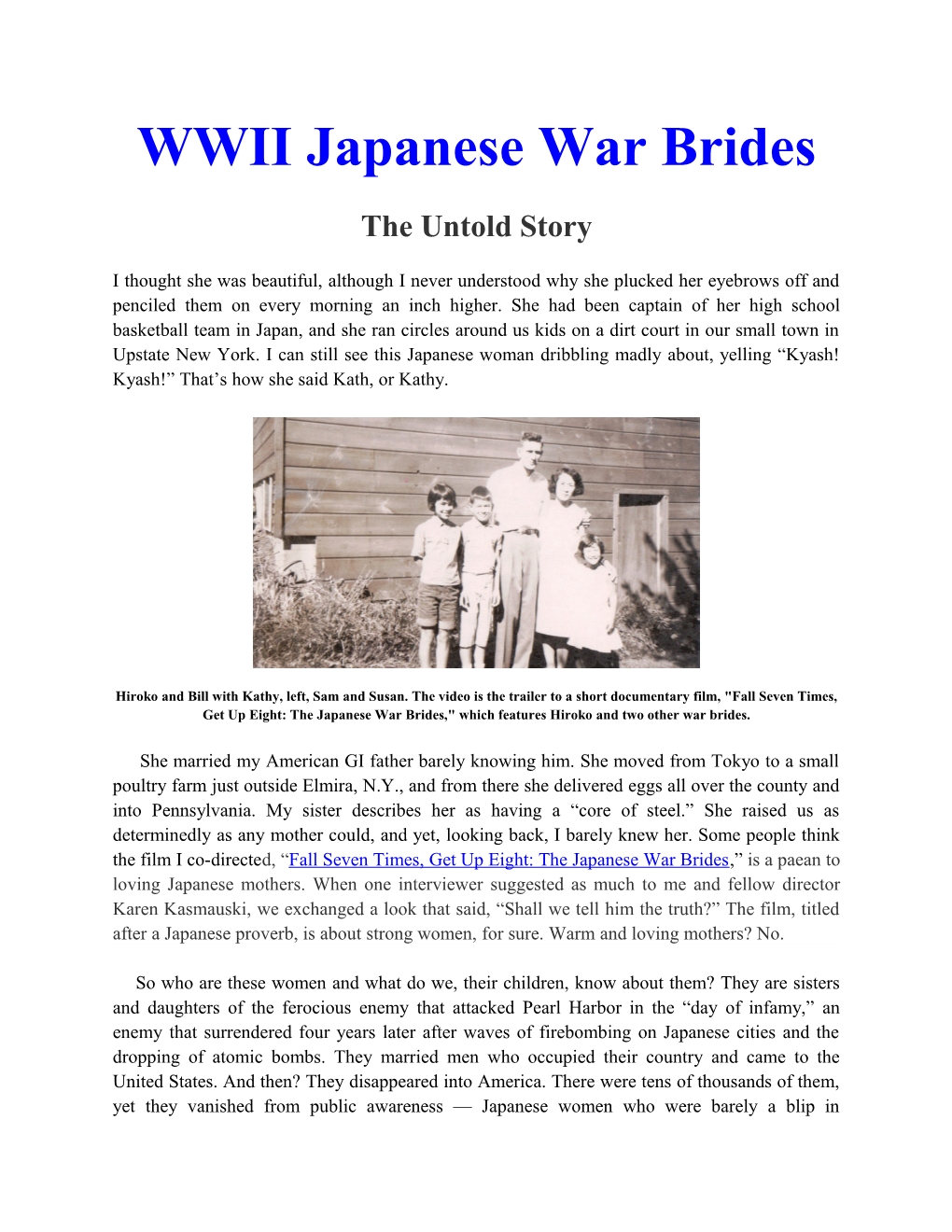 WWII Japanese War Brides