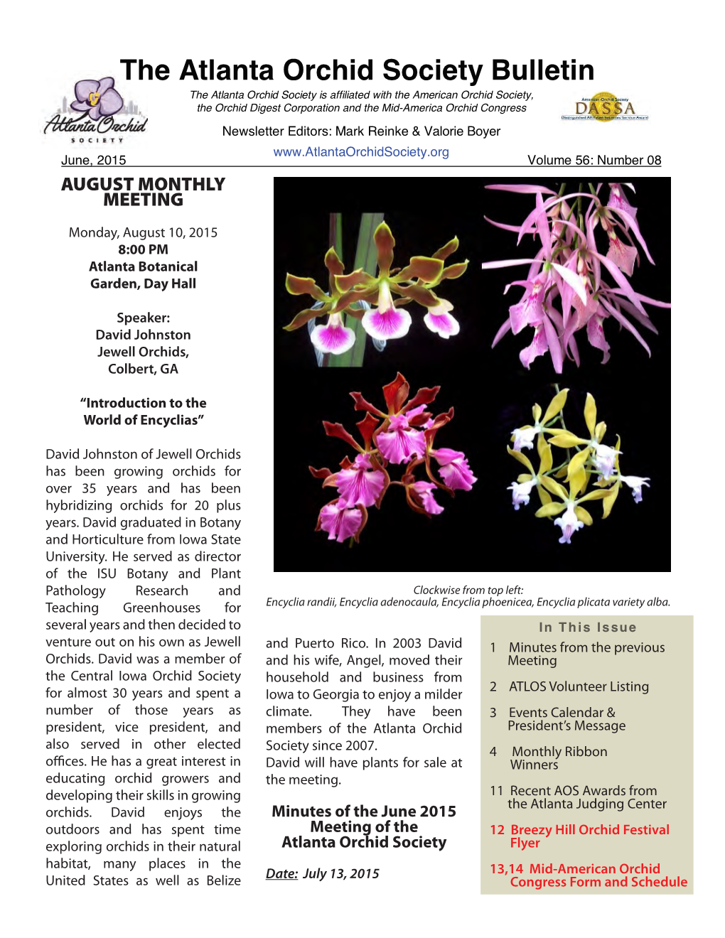 The Atlanta Orchid Society Bulletin