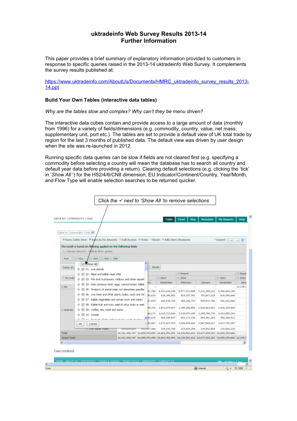 Uktradeinfo Web Survey 2013-14 Results