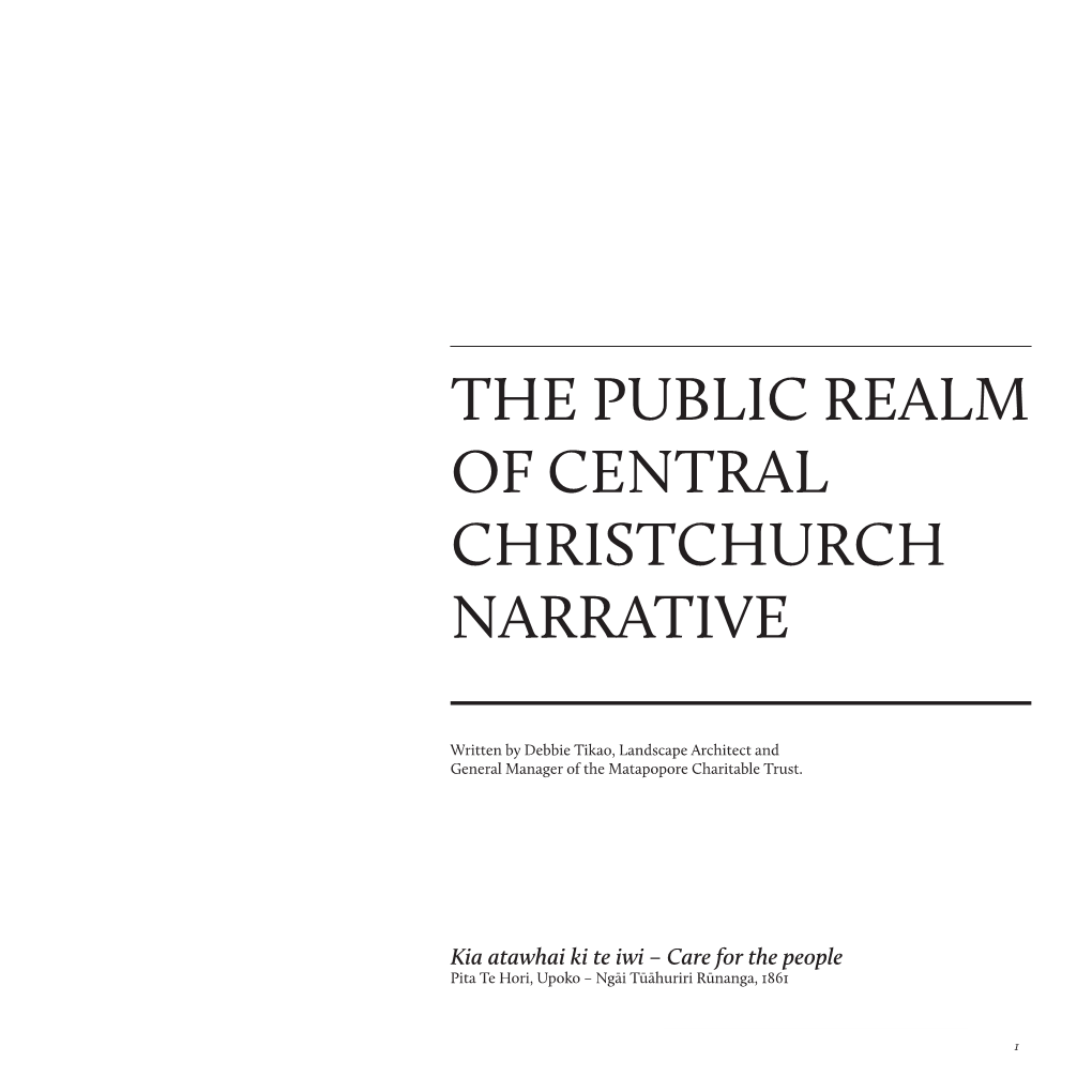 The Public Realm of Central Christchurch Narrative