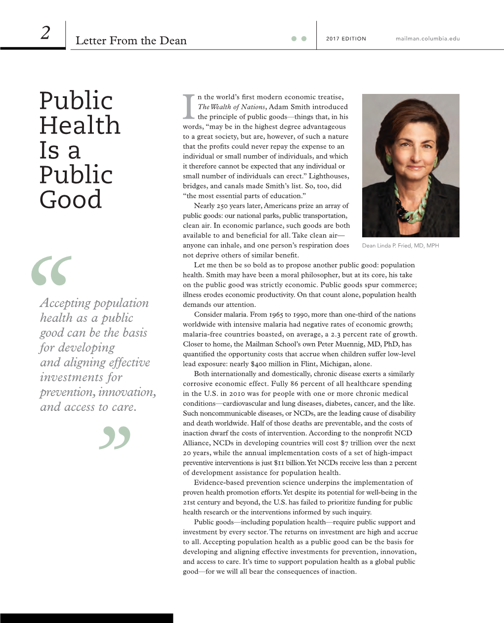 Public Health Is a Public Good