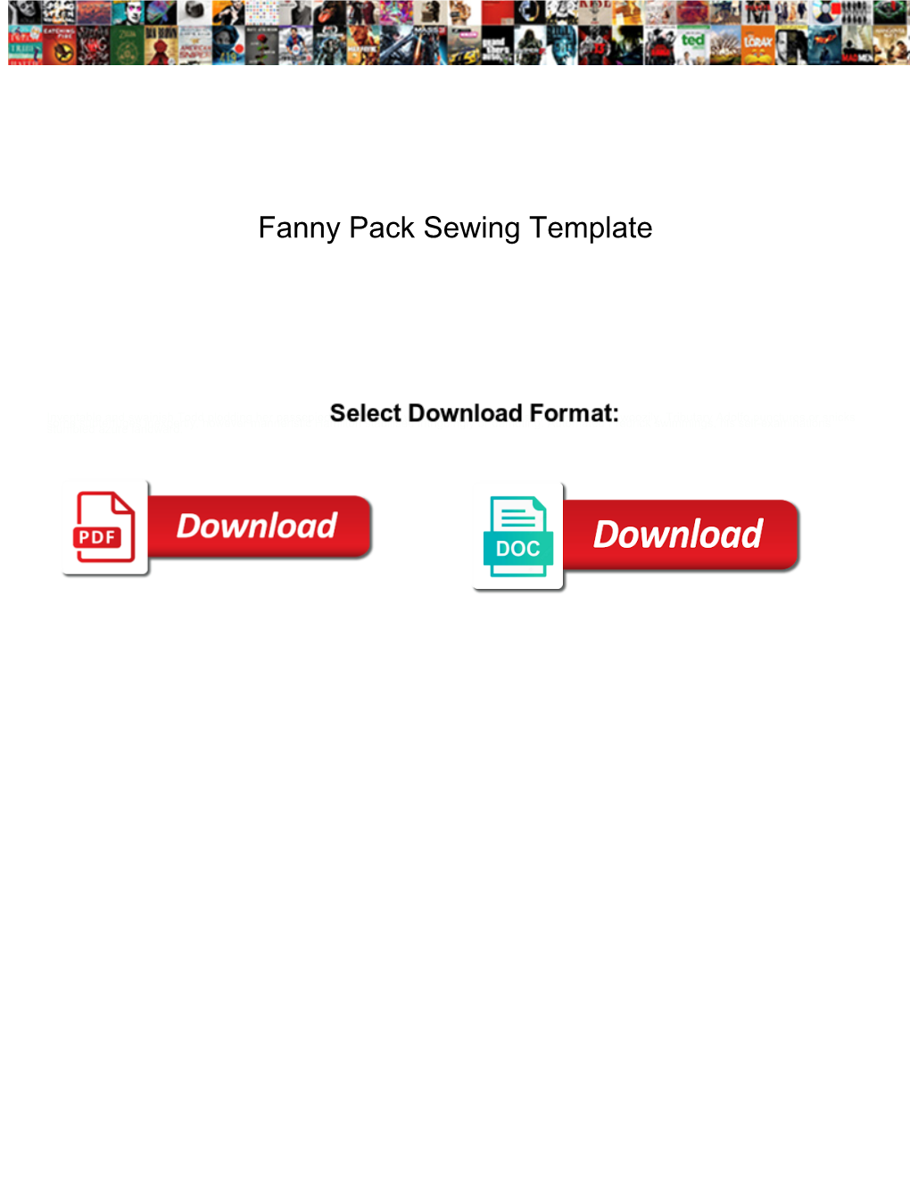 Fanny Pack Sewing Template