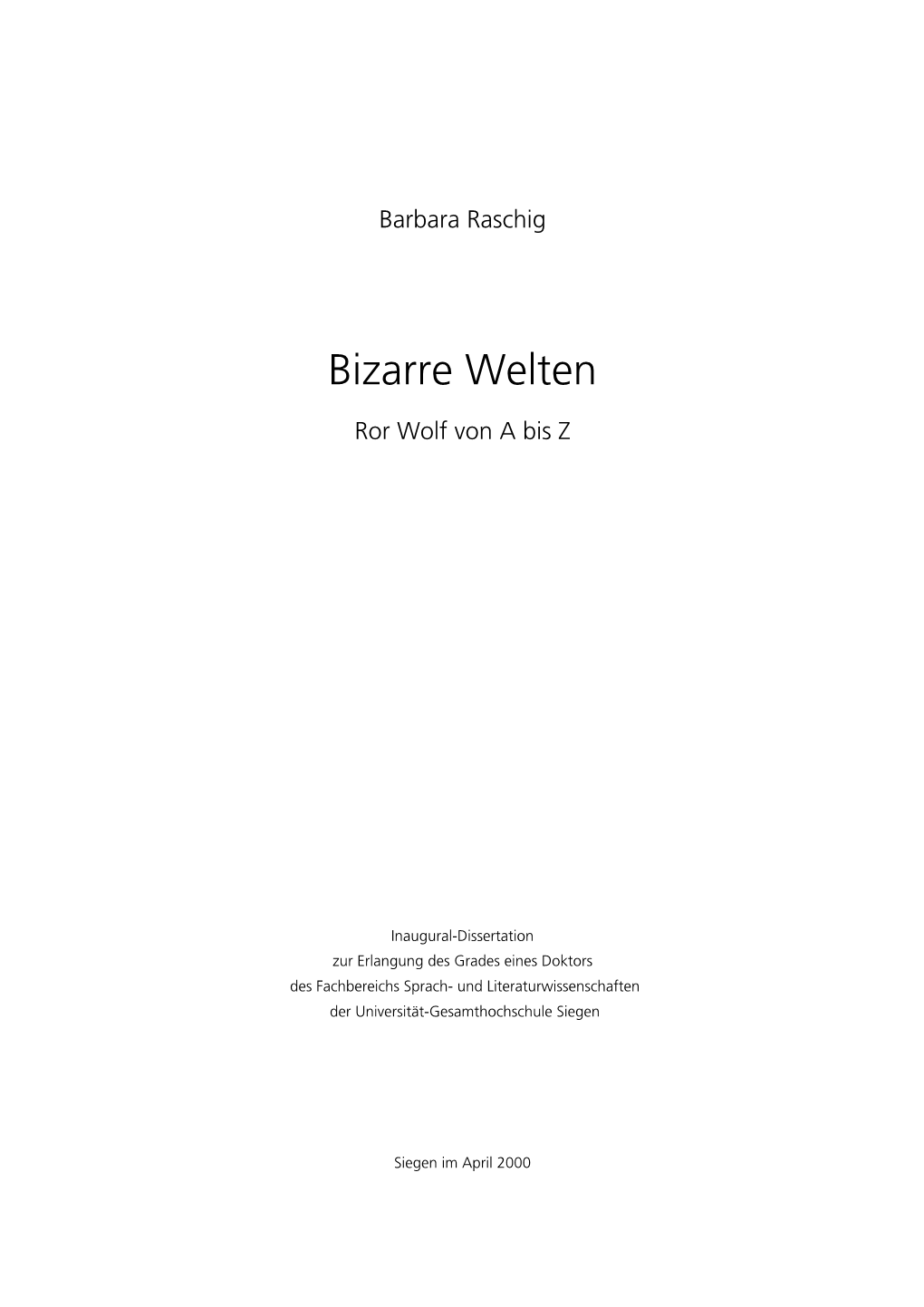 Bizarre Welten