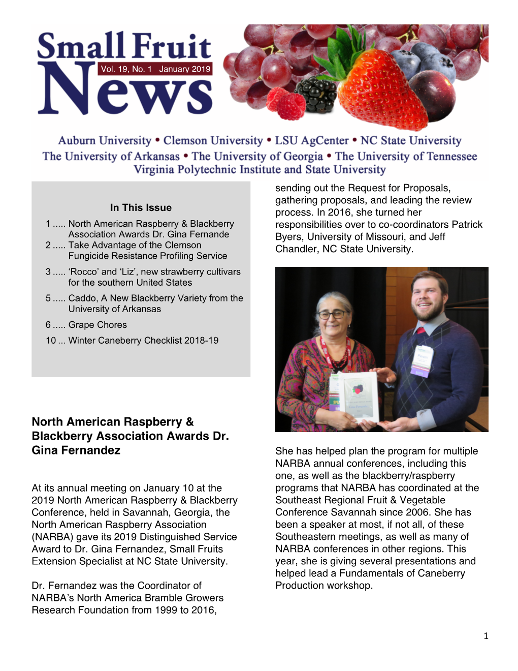 North American Raspberry & Blackberry Association Awards Dr