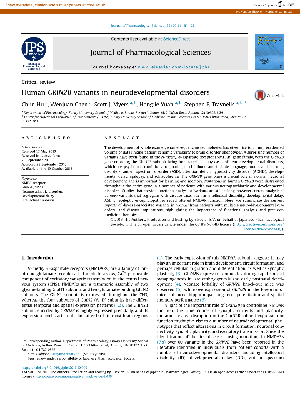 Human GRIN2B Variants in Neurodevelopmental Disorders