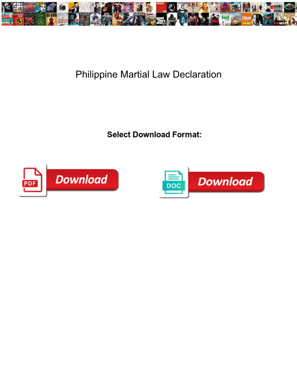 Philippine Martial Law Declaration