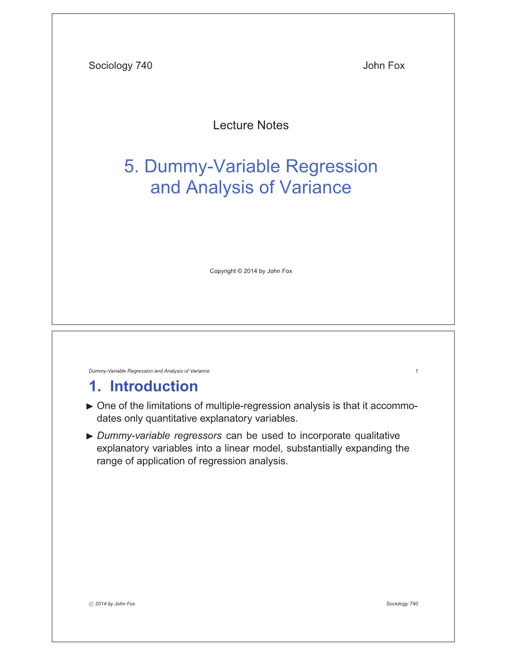 5. Dummy-Variable Regression and Analysis of Variance