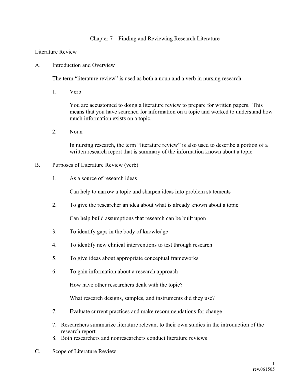 Chapter 7 – Finding And Reviewing Research Literature