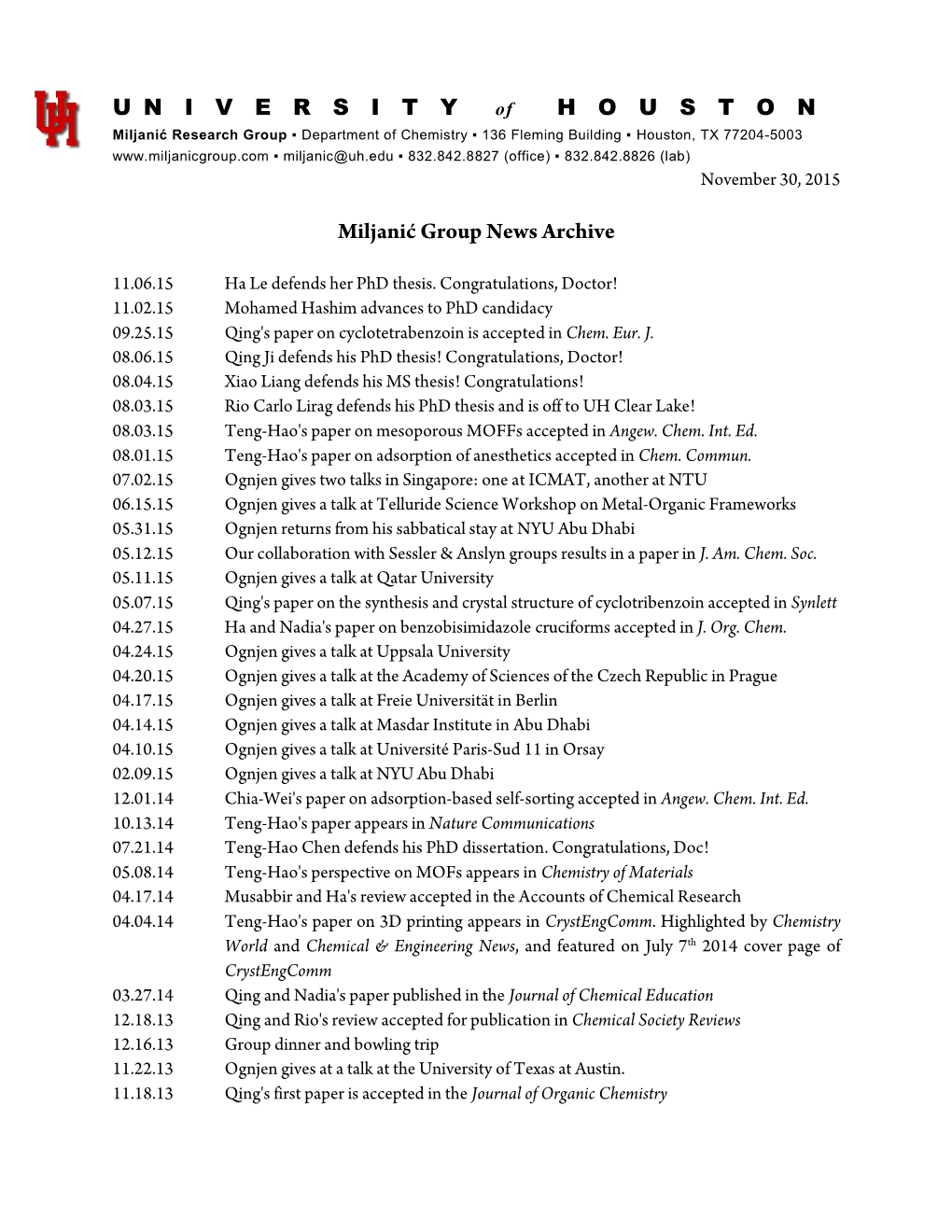 Miljanić Group News Archive