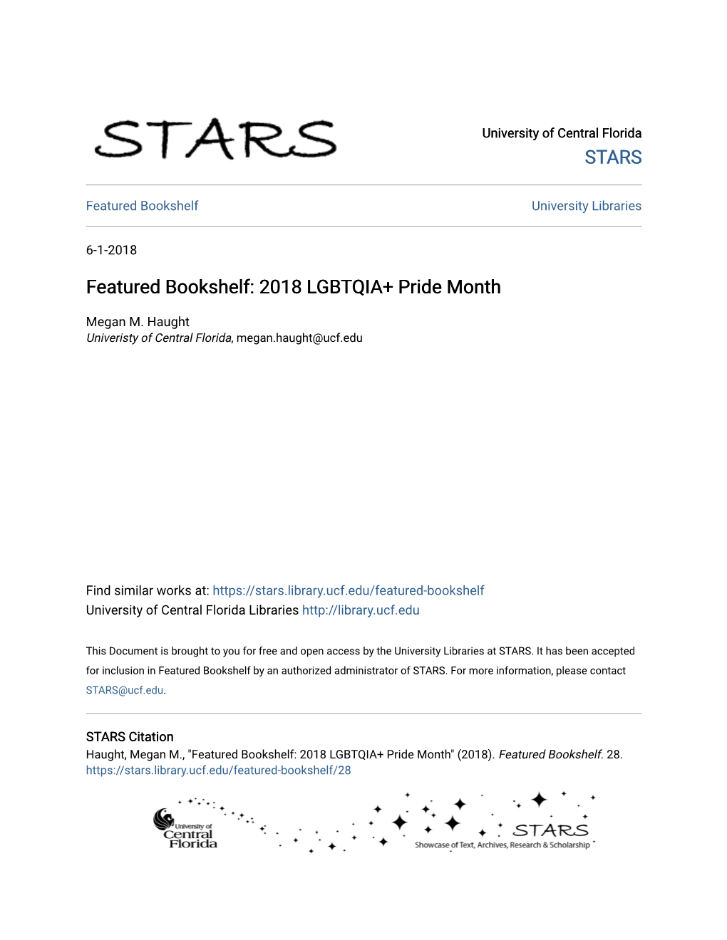 Featured Bookshelf: 2018 LGBTQIA+ Pride Month