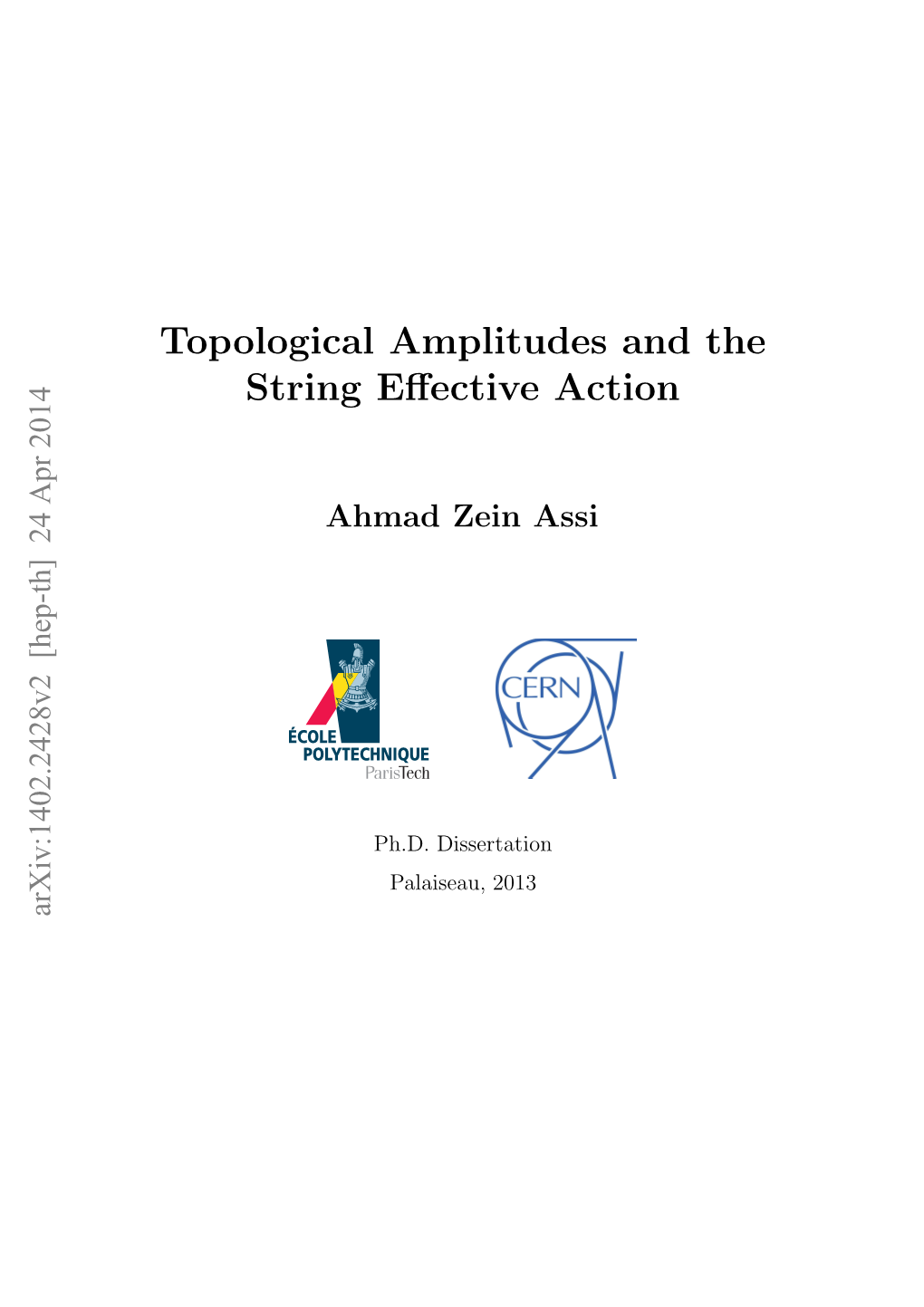 Topological Amplitudes and the String Effective Action