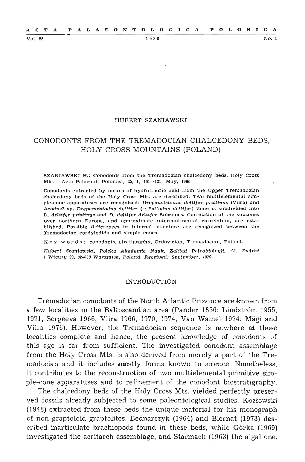 Tremadocian ,Conodonts of the North Atlantic Provi