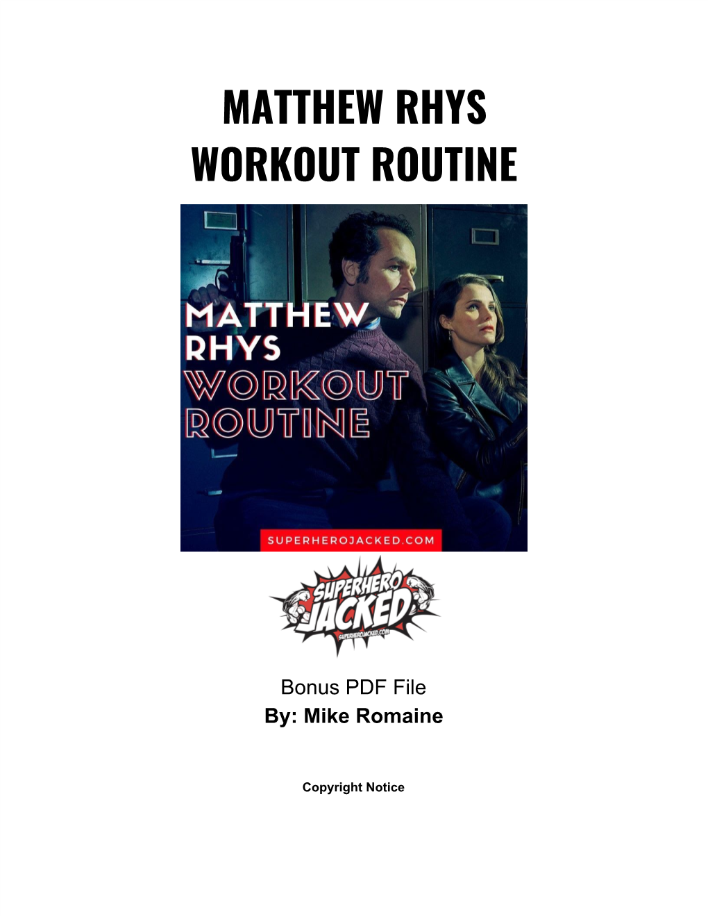 Matthew Rhys Workout Routine