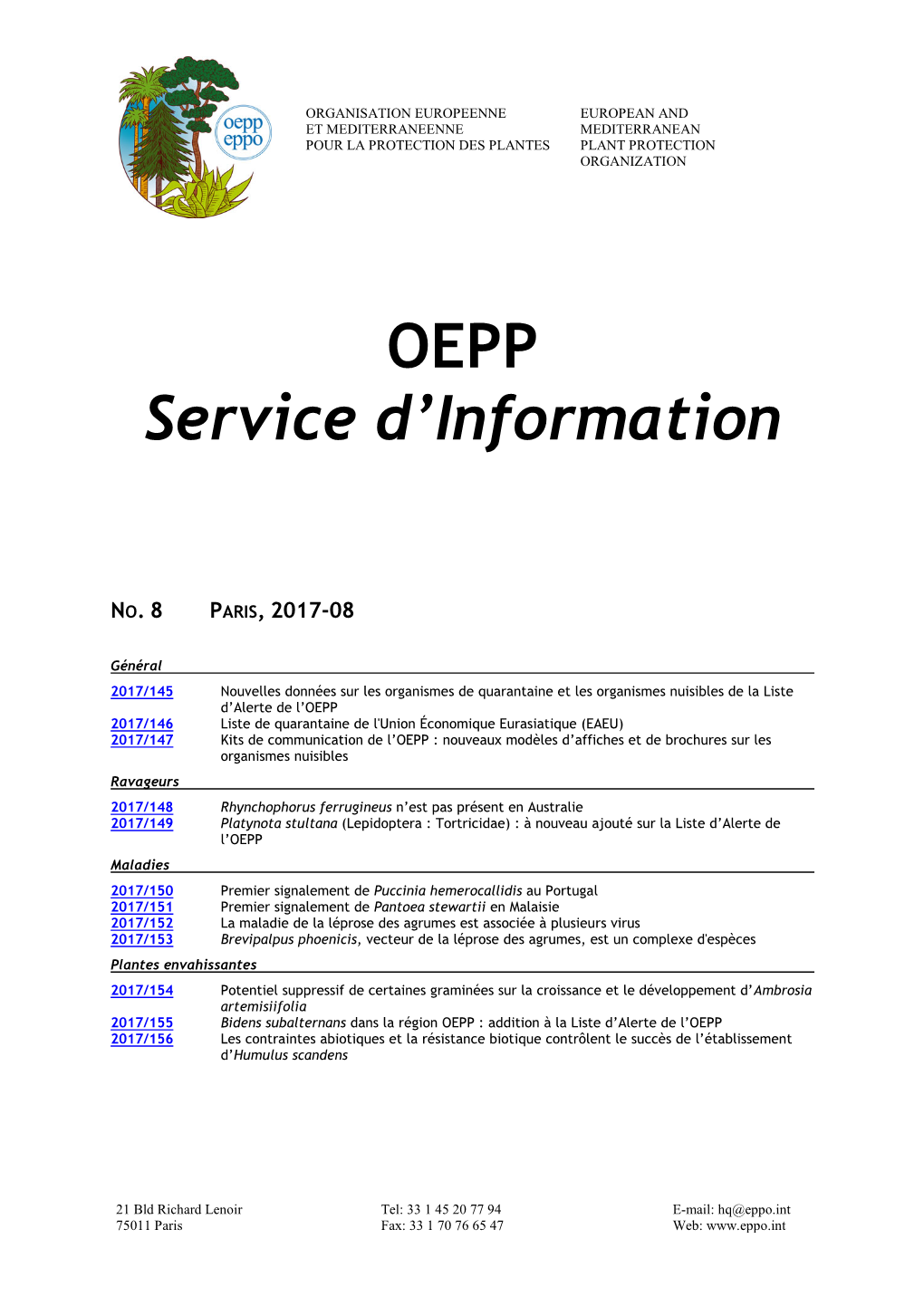 EPPO Reporting Service