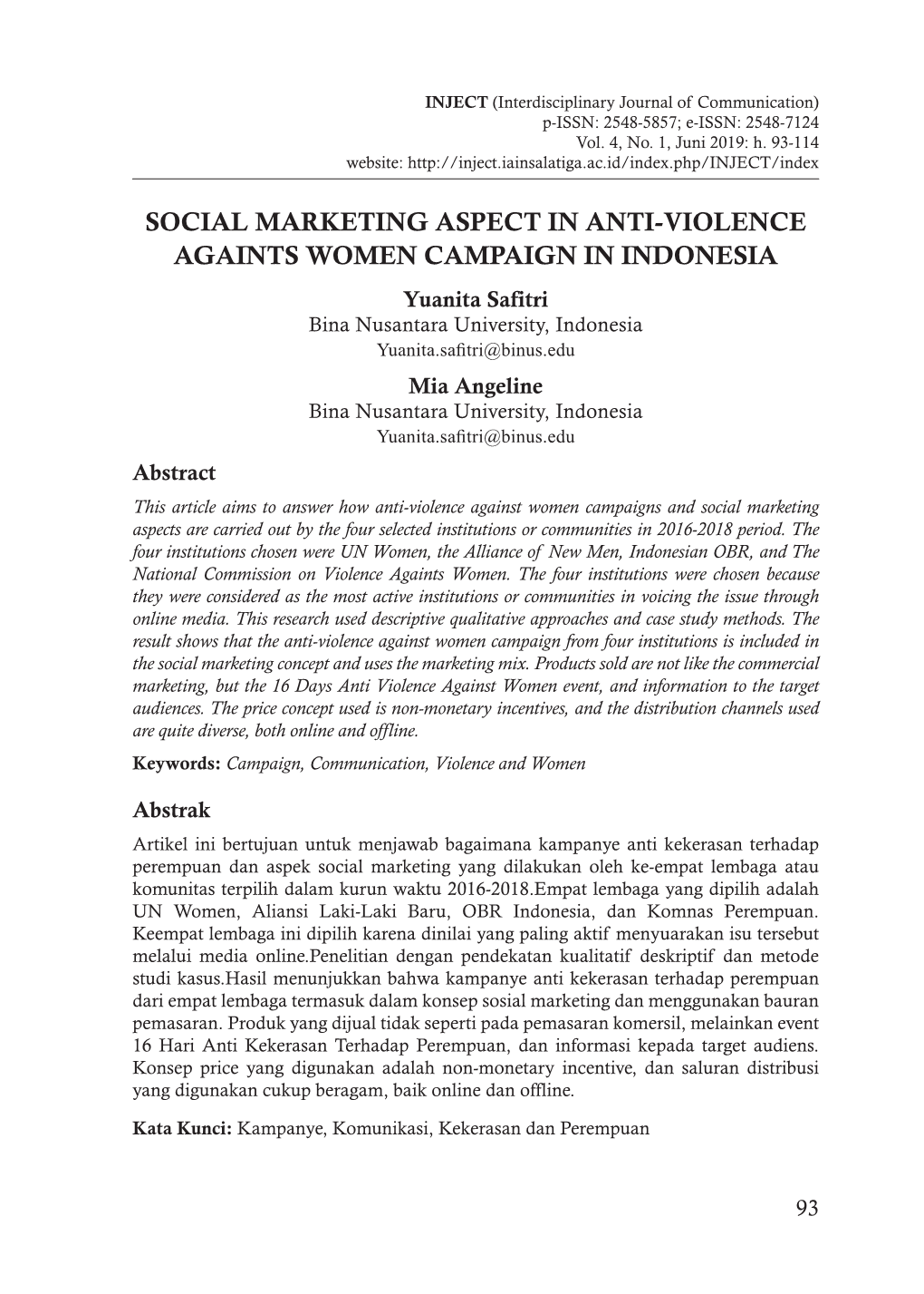 Social Marketing Aspect in Anti-Violence Againts