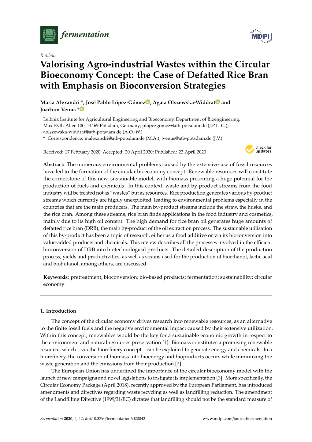 The Case of Defatted Rice Bran with Emphasis on Bioconversion Strategies