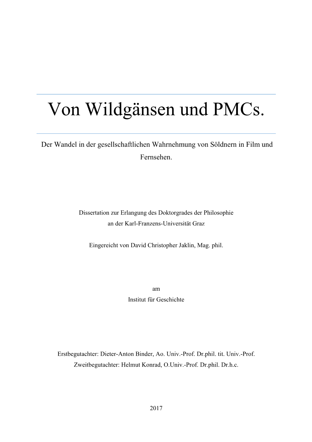 Von Wildgänsen Und Pmcs