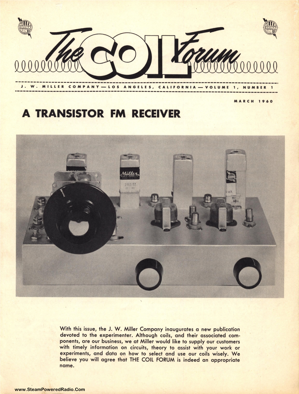 J. W. Miller Company the Coil Forum March 1960