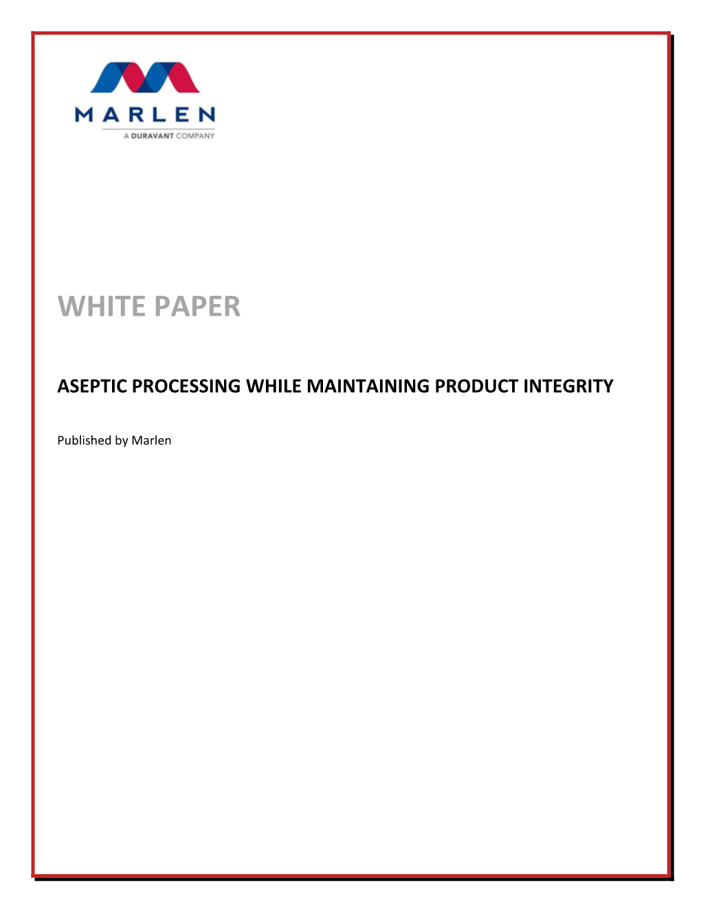 Aseptic Processing White Paper