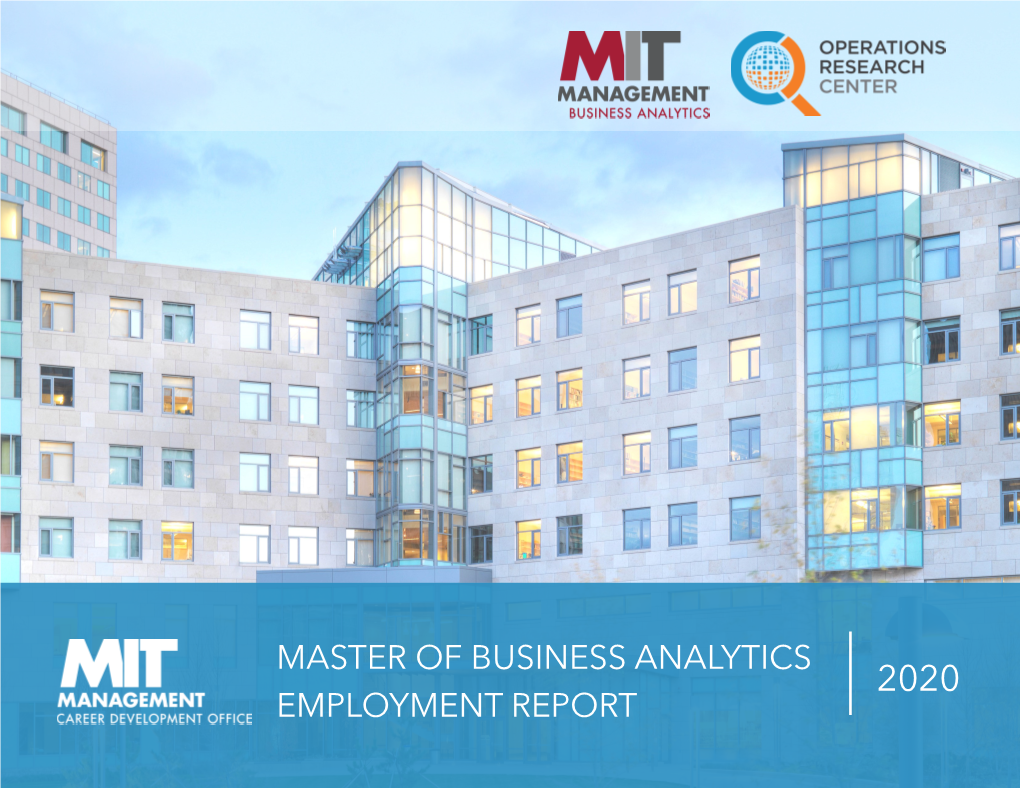 Master of Business Analytics Employment Report