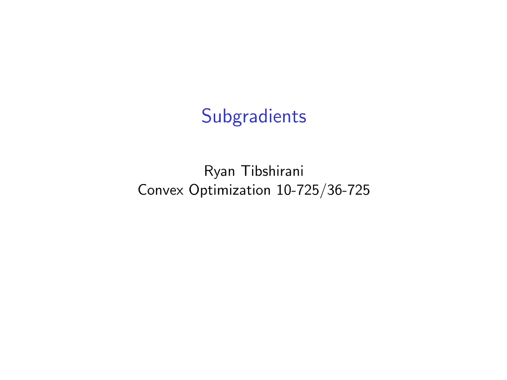 Subgradients