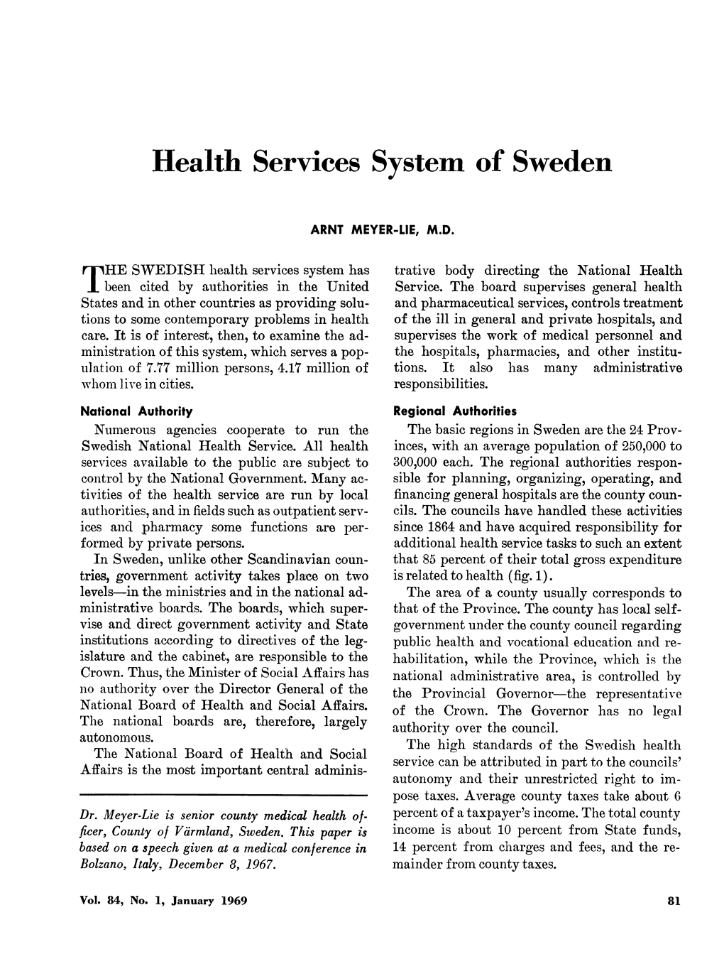 Health Services System of Sweden