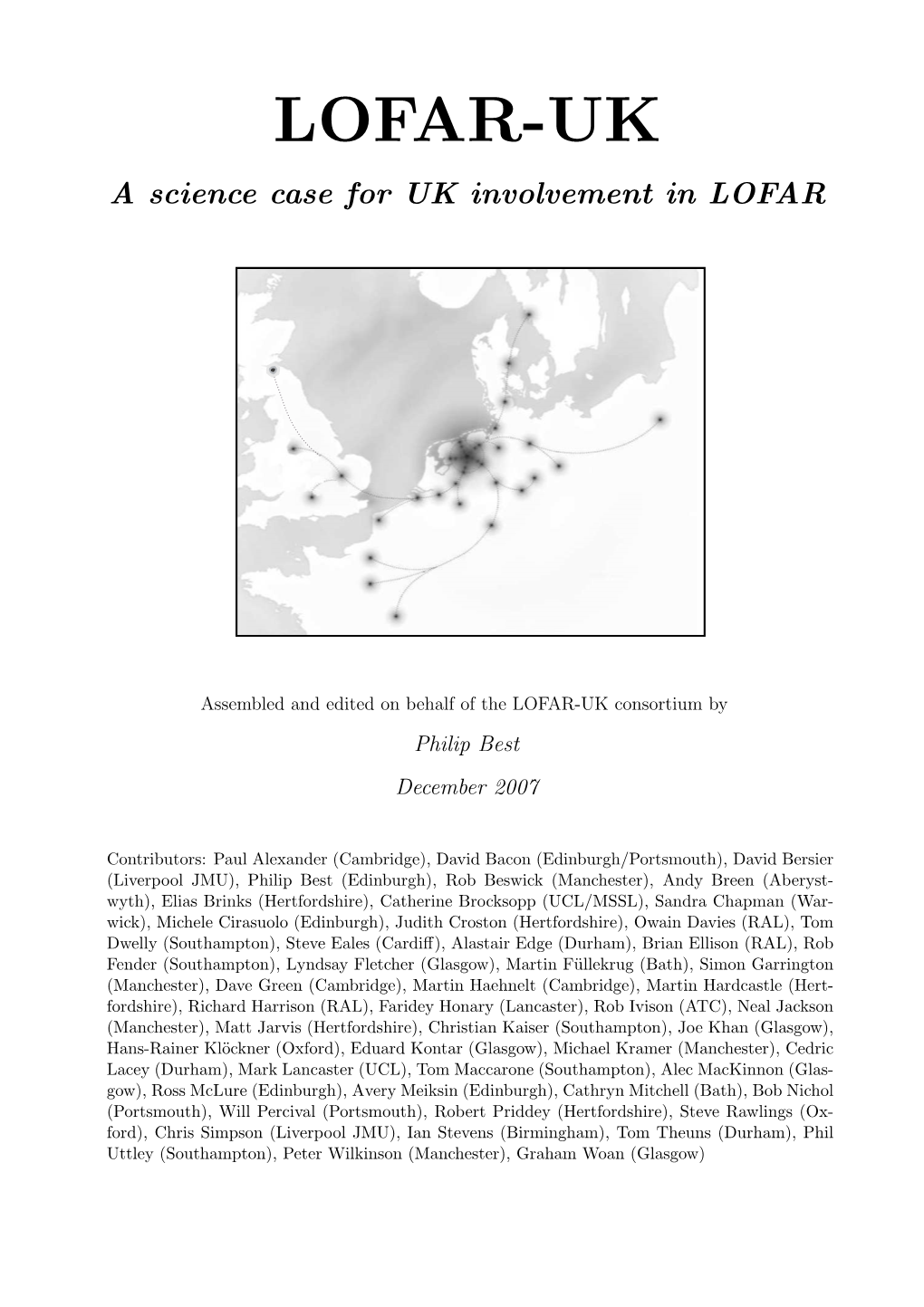 LOFAR-UK a Science Case for UK Involvement in LOFAR