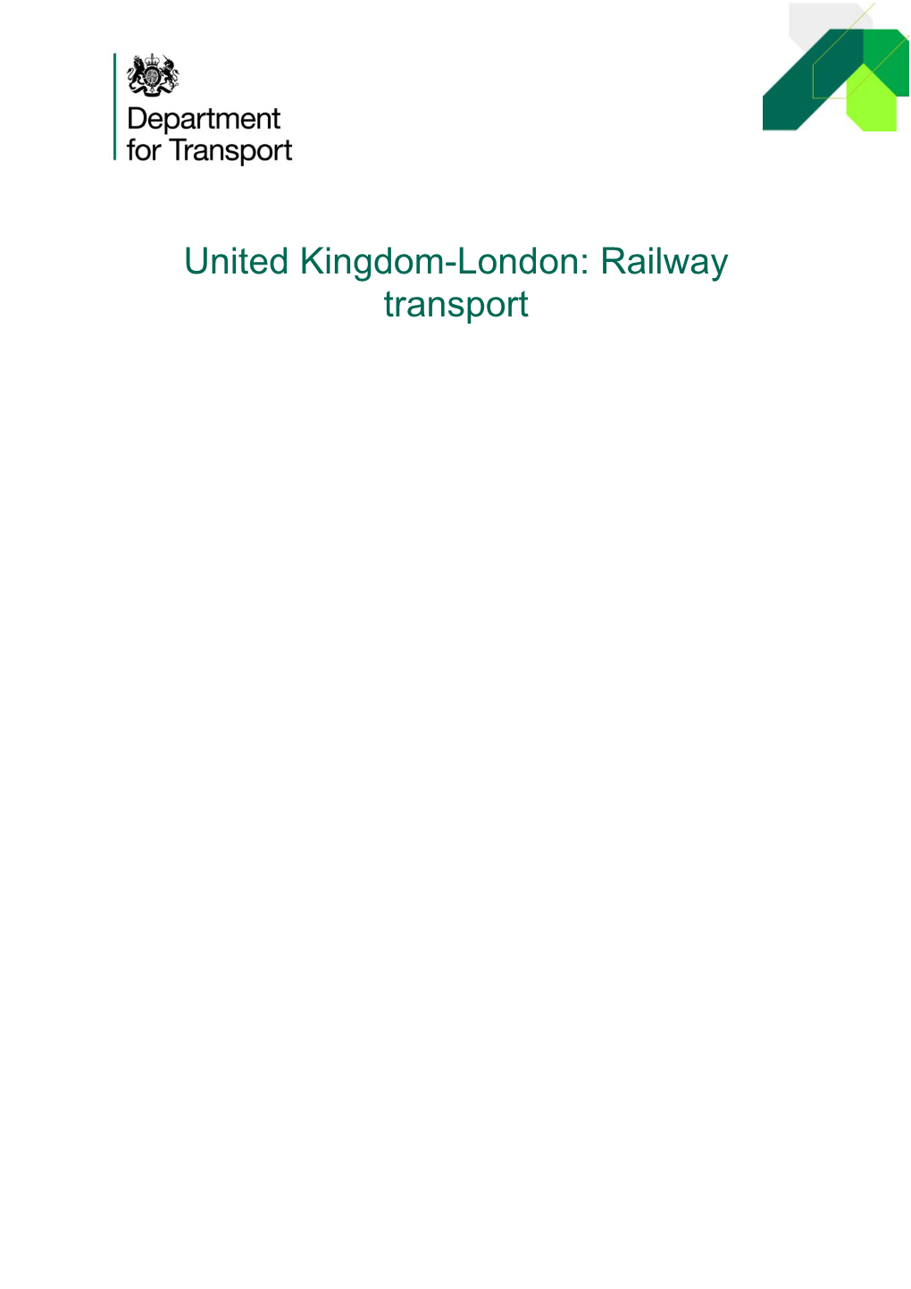 United Kingdom-London: Railway Transport Prior Information Notice for a Public Service Contract