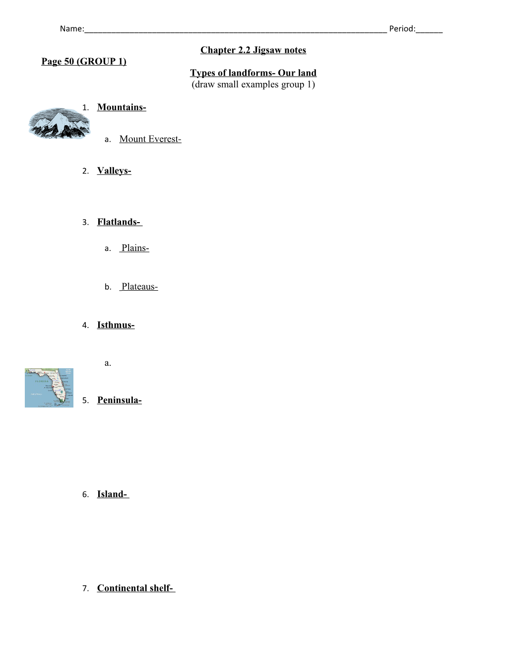 Types of Landforms- Our Land