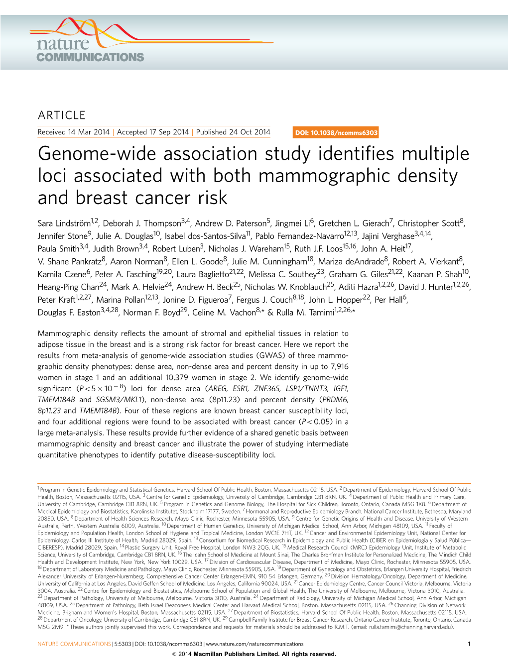 Genome-Wide Association Study Identifies Multiple Loci Associated