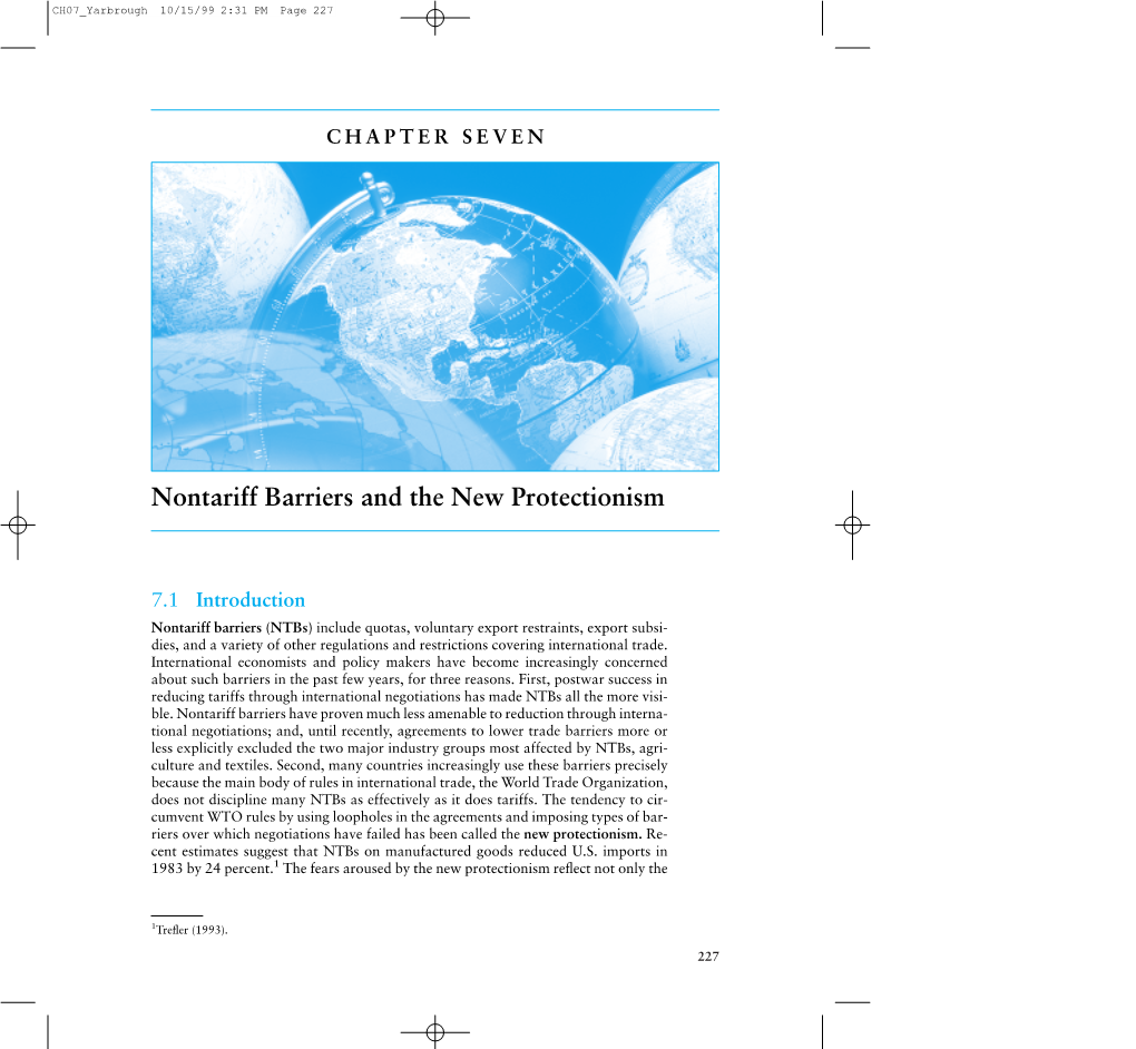 Nontariff Barriers and the New Protectionism