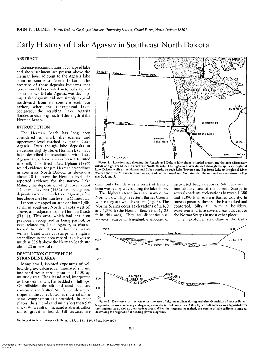 Early History of Lake Agassiz in Southeast North Dakota