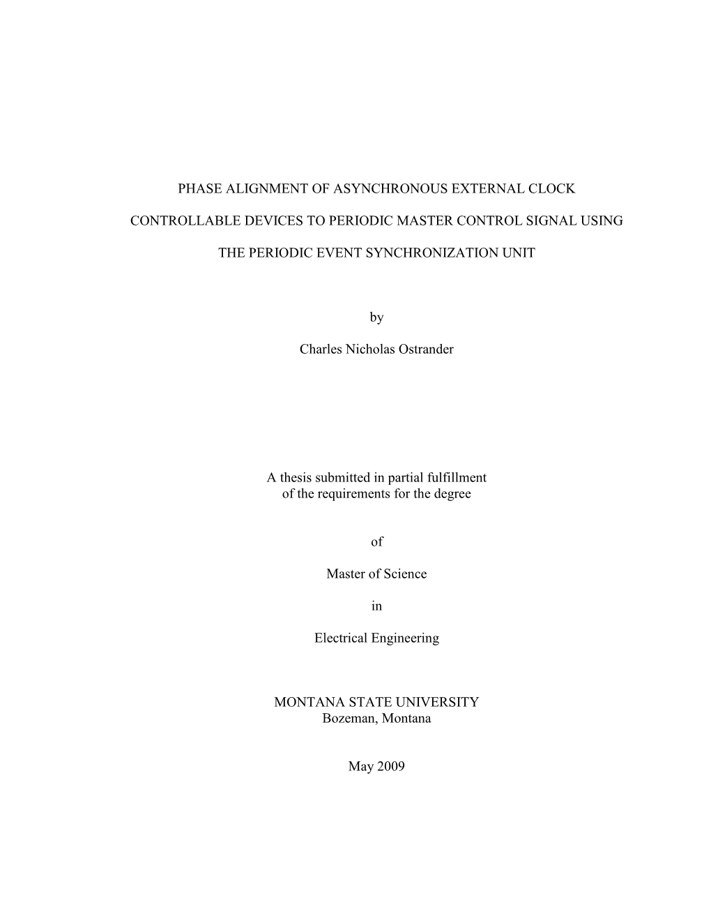 Phase Alignment of Asynchronous External