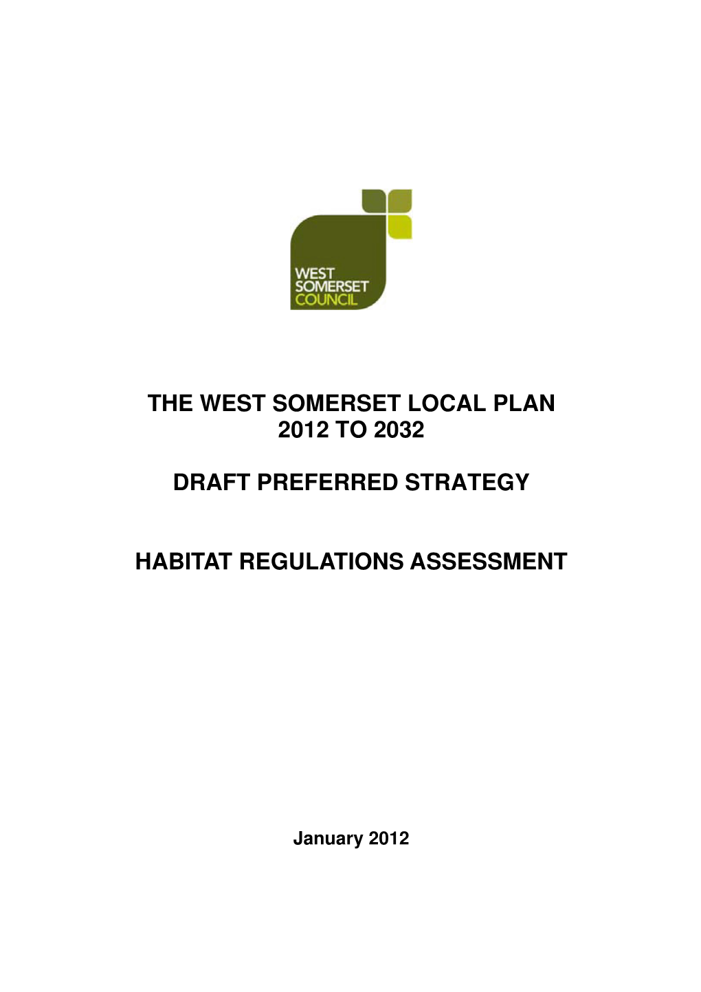 Habitats Regulations Assessment for the Preferred Strategy