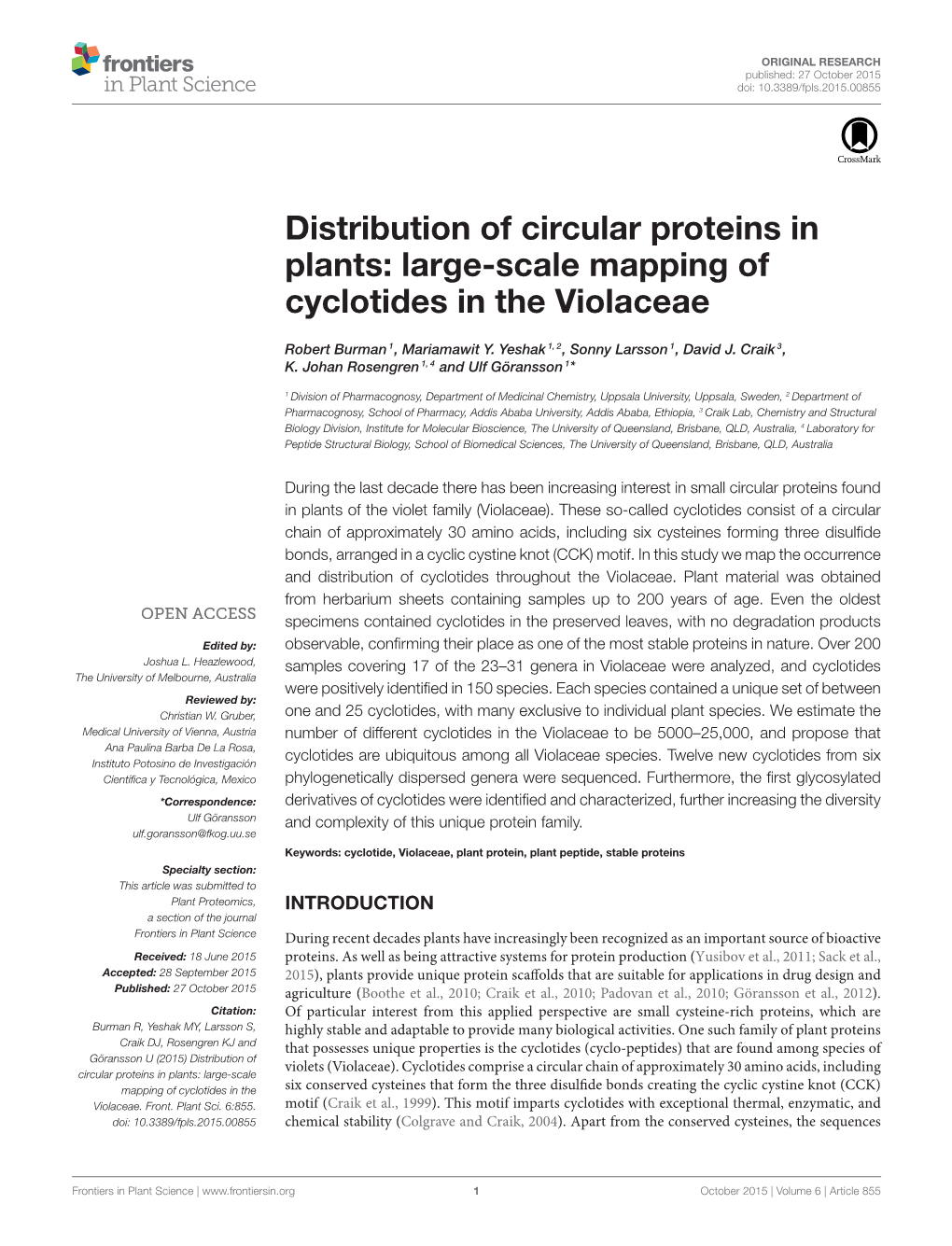 Large-Scale Mapping of Cyclotides in the Violaceae