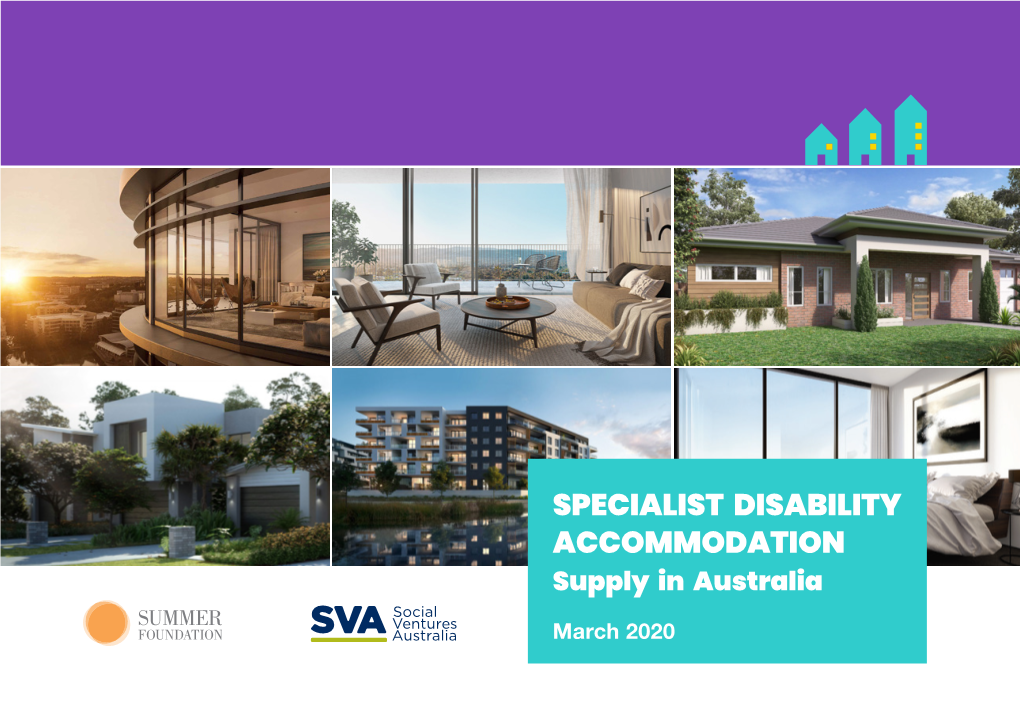Specialist Disability Accommodation Supply in Australia: March 2020