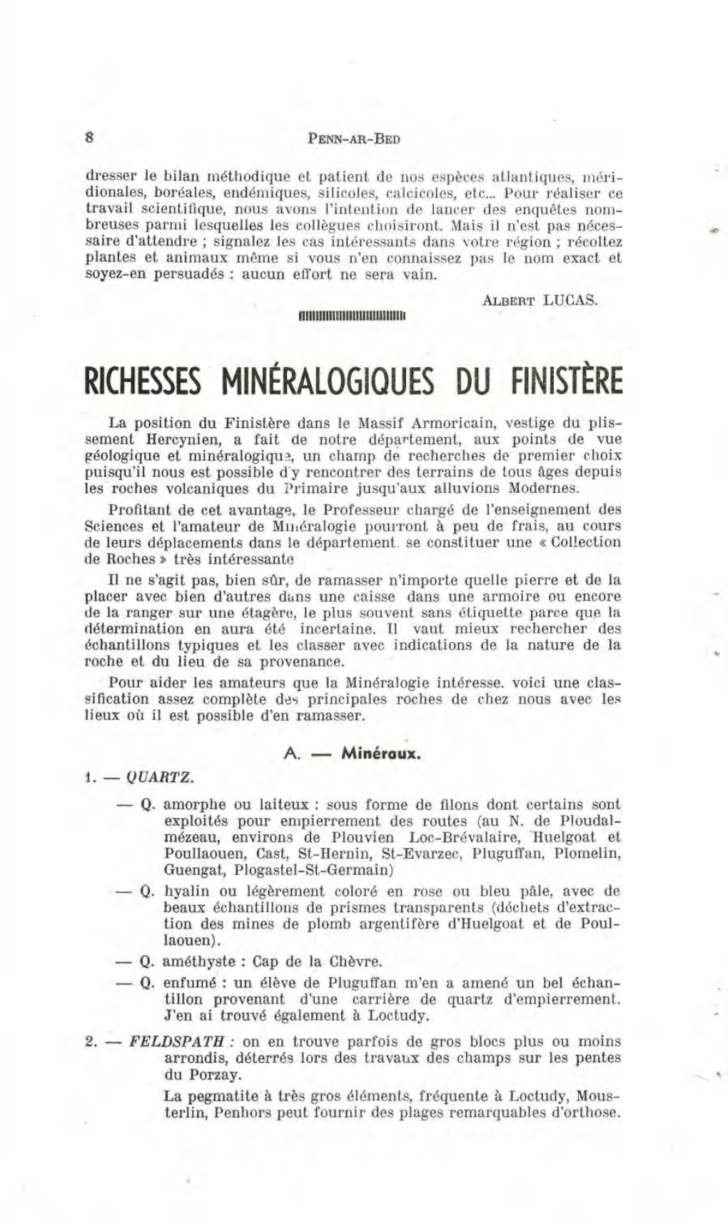 Richesses-Minéralogiques Du Finistère